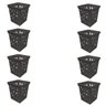 Kit 8 Cesto Cachepot Multiuso Pequeno Quadrado Preto 0690 Uninjet - 1