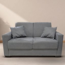 Sofá Estofado 2 Lugares Sala Estar Recepção Raíssa Suede Cinza - 1