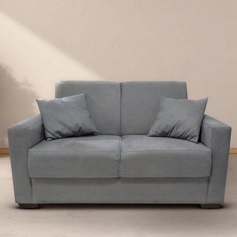 Sofá Estofado 2 Lugares Sala Estar Recepção Raíssa Suede Cinza