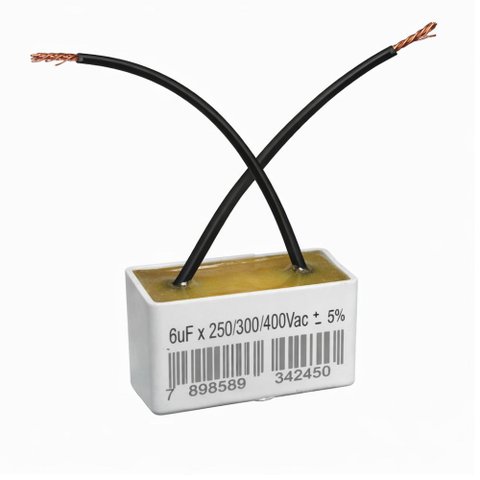 Capacitor 2 Fios Quadrado 6uf X 250/300/400v Trio