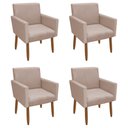 Ver imagem 1 de Kit 4 Poltronas Decorativa Nina Pés Palito Veludo Palha Chamby Móveis
