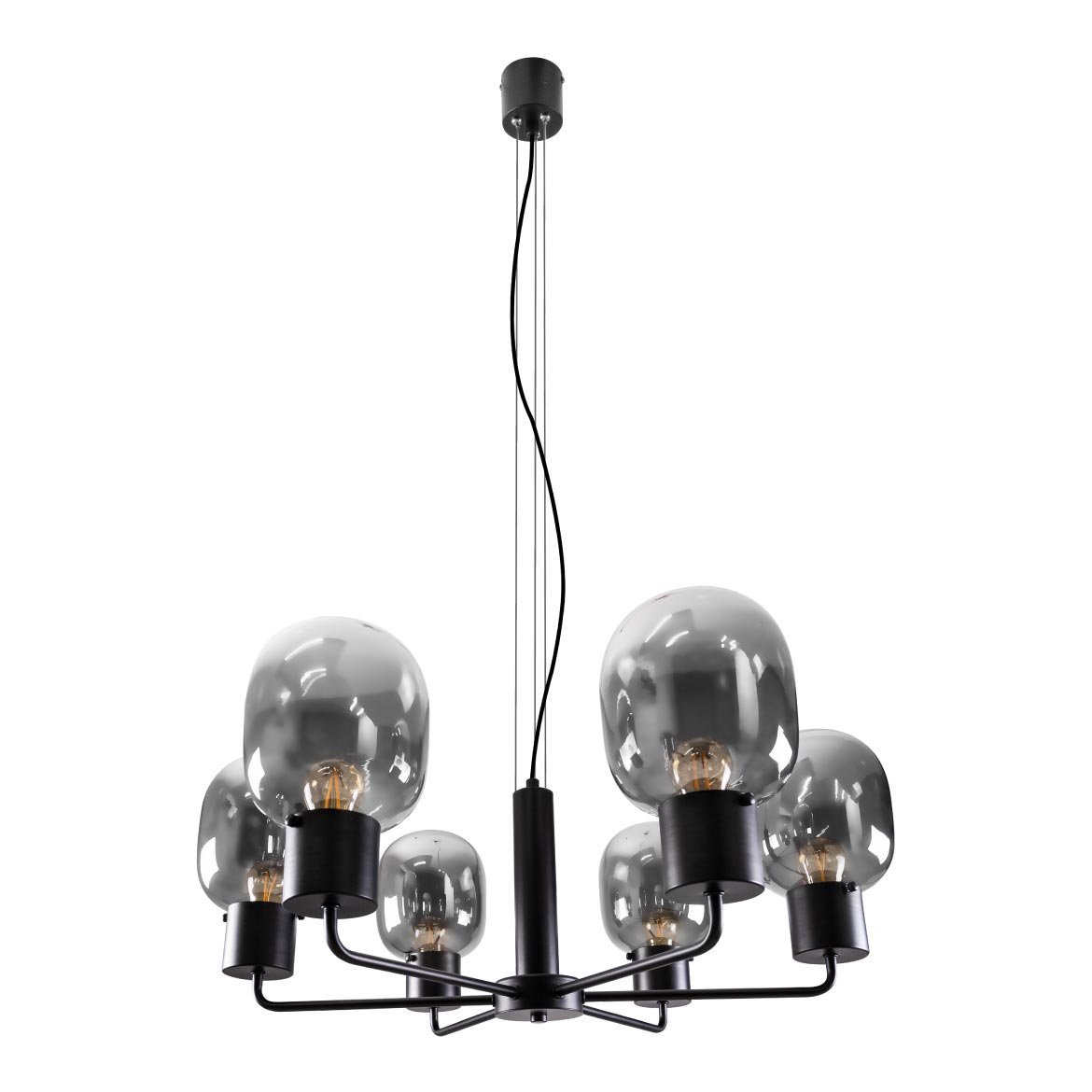 Pendente Zuriel Preto LT015-SKY + 6X LED E27 Starlux ST2560 - 6