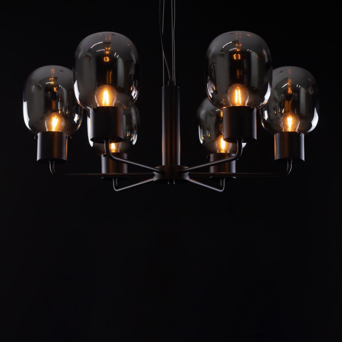 Pendente Zuriel Preto LT015-SKY + 6X LED E27 Starlux ST2560 - 5