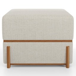 Kit 02 Puffs Decorativo Retangular para Sala de Estar Domus L02 Linho Champagne - Lyam Decor - 6