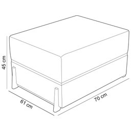 Kit 02 Puffs Decorativo Retangular para Sala de Estar Domus L02 Linho Champagne - Lyam Decor - 5