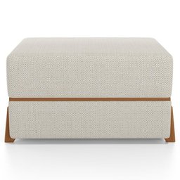 Kit 02 Puffs Decorativo Retangular para Sala de Estar Domus L02 Linho Champagne - Lyam Decor - 3