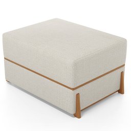 Kit 02 Puffs Decorativo Retangular para Sala de Estar Domus L02 Linho Champagne - Lyam Decor - 8