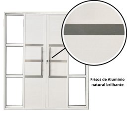 Porta Sacada Lambril 4 Folhas 210 X 200 de Alumínio - 10