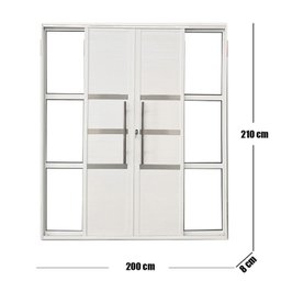Porta Sacada Lambril 4 Folhas 210 X 200 de Alumínio - 5