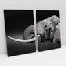 Quadro Decorativo Elefante Bebendo Água 2 Telas - 2