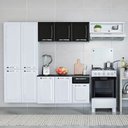 Ver imagem 1 de Cozinha Compacta Modulada em Aço 4 Peças 10 Portas 1 Gaveta Amanda Itatiaia Branco/Preto
