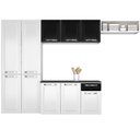 Ver imagem 2 de Cozinha Compacta Modulada em Aço 4 Peças 10 Portas 1 Gaveta Amanda Itatiaia Branco/Preto
