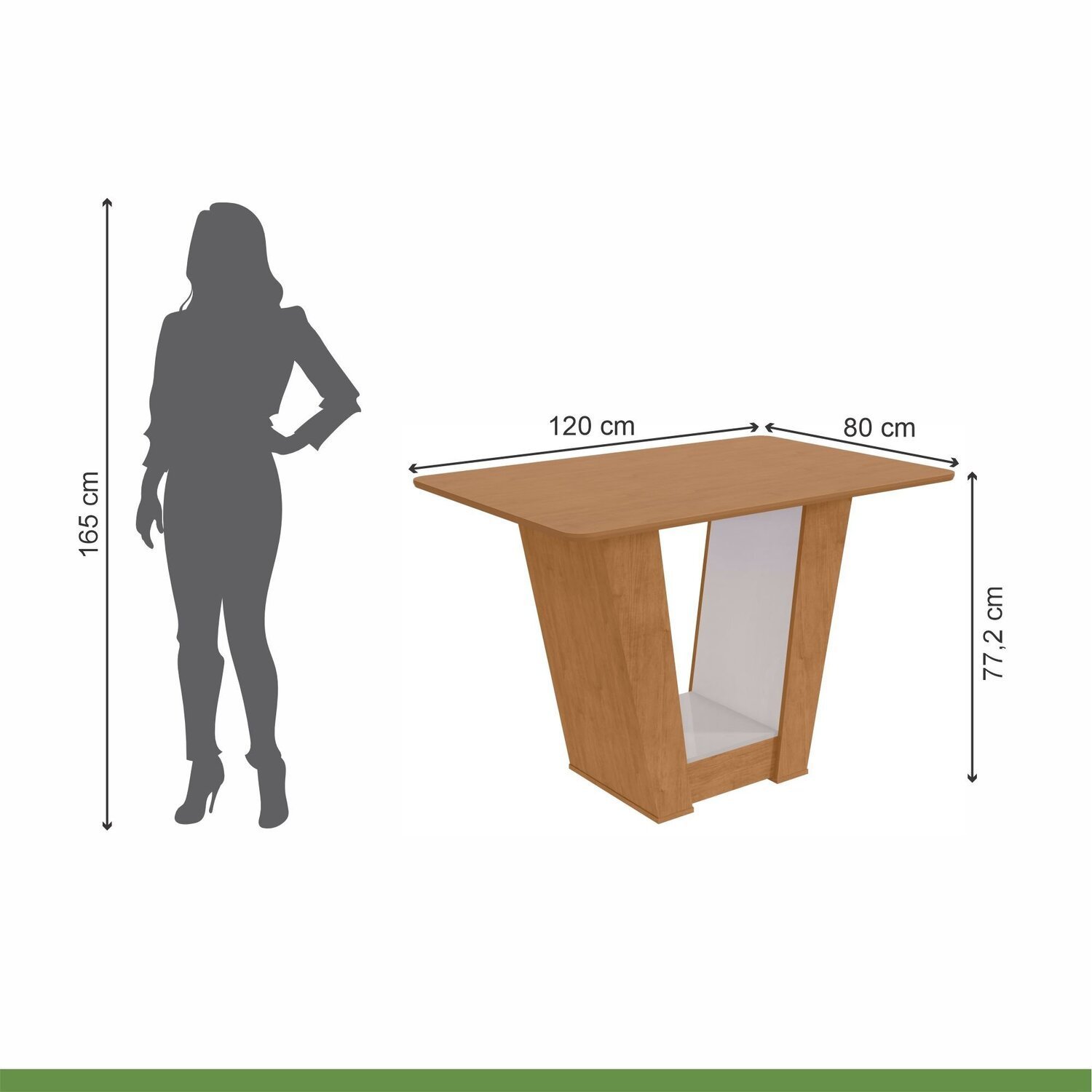 Mesa de Jantar 120x80cm Tampo Mdf no Glass Apogeu - 3