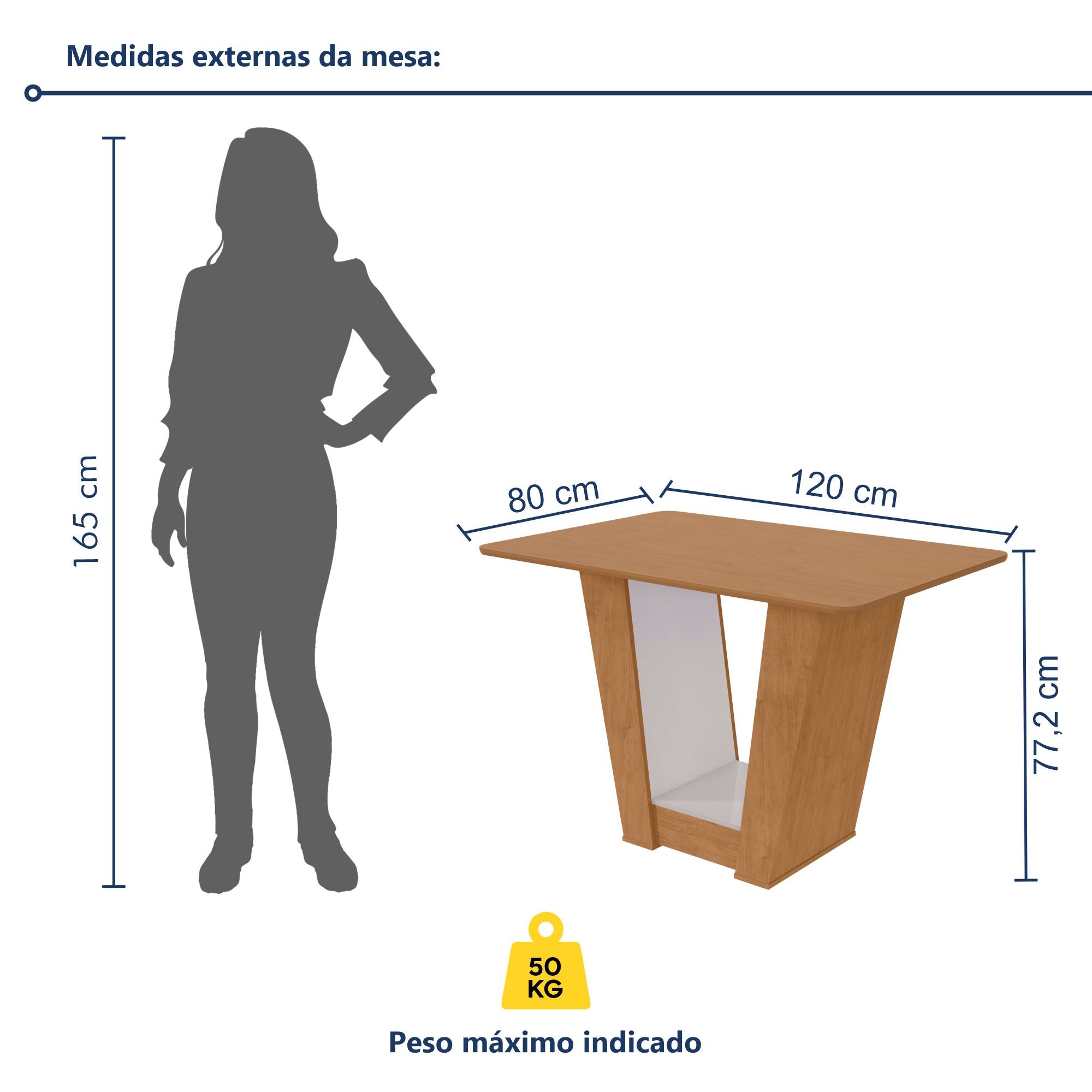 Mesa de Jantar 120x80cm Tampo Mdf no Glass Apogeu - 7