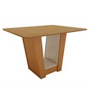 Ver imagem 3 de Mesa de Jantar 4 Lugares Tampo MDF Apogeu Marrom Amêndoa/Off White