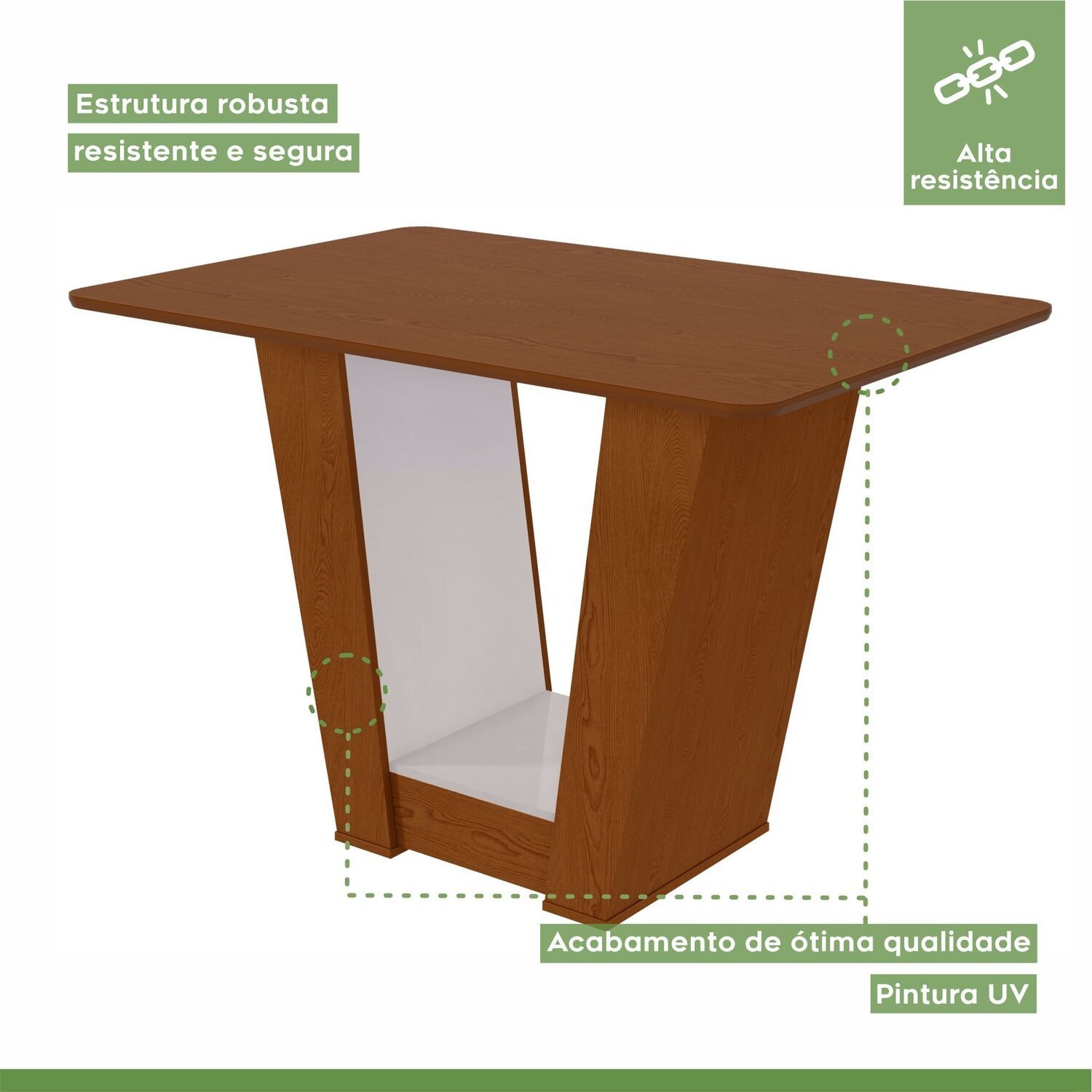 Mesa de Jantar 120x80cm Tampo Mdf no Glass Apogeu - 9