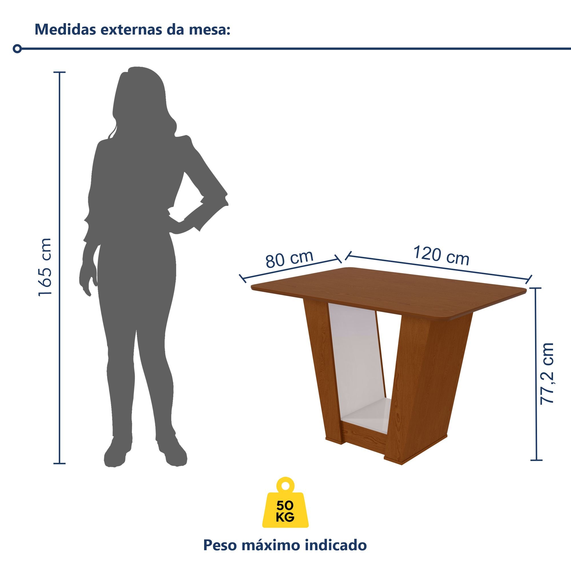 Mesa de Jantar 120x80cm Tampo Mdf no Glass Apogeu - 7