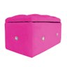 Mini Baú Porta Jóia Suede Botão Cristal Madri Rosa Pink Dimazza Móveis - 2