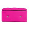 Mini Baú Porta Jóia Suede Botão Cristal Madri Rosa Pink Dimazza Móveis - 1