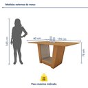 Ver imagem 4 de Mesa de Jantar Retangular 6 Lugares 170cm Tampo Mdf no Glass Apogeu