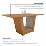 Mesa de Jantar Retangular 6 Lugares 170cm Tampo Mdf no Glass Apogeu - 6
