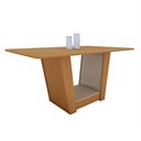 Ver imagem 3 de Mesa de Jantar Retangular 6 Lugares Tampo MDF 170cm Apogeu Marrom Amêndoa/Off White
