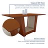 Mesa de Jantar Retangular 6 Lugares 170cm Tampo Mdf no Glass Apogeu - 3