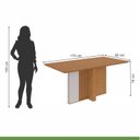 Ver imagem 4 de Mesa de Jantar Retangular 6 Lugares Tampo MDF 170cm Astrid Marrom Amêndoa Clean/Off White