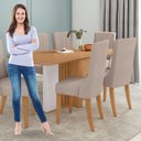 Ver imagem 5 de Mesa de Jantar Retangular 6 Lugares Tampo MDF 170cm Astrid Marrom Amêndoa Clean/Off White