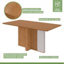Ver imagem 7 de Mesa de Jantar Retangular 6 Lugares Tampo MDF 170cm Astrid Marrom Amêndoa Clean/Off White