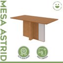 Ver mais imagens de Mesa de Jantar Retangular 6 Lugares Tampo MDF 170cm Astrid Marrom Amêndoa Clean/Off White