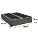 Ver imagem 6 de Cama Box Baú Queen Bipartido Sintético Sereneprime Cinza 158x198x44
