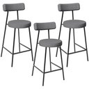 Ver imagem 1 de Kit 03 Banquetas Baixa para Cozinha Sala de Jantar Bancada Milão L02 Linho Cinza Escuro - lyam decor