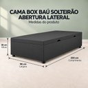 Ver imagem 2 de Base Box Baú Solteirão Lateral Suede 0,96x2,03