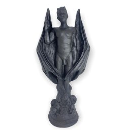 Escultura Lúcifer 25 cm pintado de preto fosco em resina - 1 Escultura Lúcifer 25 cm pintado de preto fosco em resina - 1