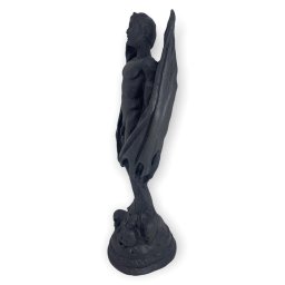 Escultura Lúcifer 25 cm pintado de preto fosco em resina - 2 Escultura Lúcifer 25 cm pintado de preto fosco em resina - 2