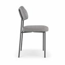 Ver imagem 5 de Kit 2 Cadeiras Sala de Jantar Lisa Pés Preto Linho Cinza m² - Monari Design