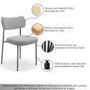 Ver imagem 3 de Kit 2 Cadeiras Sala de Jantar Lisa Pés Preto Linho Cinza m² - Monari Design