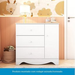 Quarto de Bebê Completo Guarda-roupa e Cômoda e Berço Minicama 100% Mdf Ravy Espresso Móveis - 8