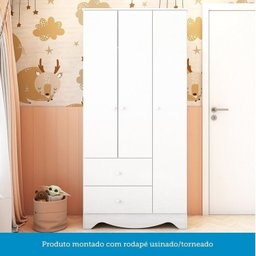 Quarto de Bebê Completo Guarda-roupa e Cômoda e Berço Minicama 100% Mdf Ravy Espresso Móveis - 7