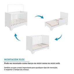 Quarto de Bebê Completo Guarda-roupa e Cômoda e Berço Minicama 100% Mdf Ravy Espresso Móveis - 5