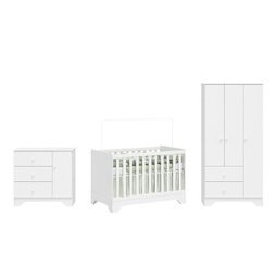 Quarto de Bebê Completo Guarda-roupa e Cômoda e Berço Minicama 100% Mdf Ravy Espresso Móveis - 2
