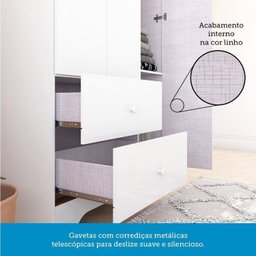 Quarto de Bebê Completo Guarda-roupa e Cômoda e Berço Minicama 100% Mdf Ravy Espresso Móveis - 11