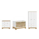Ver imagem 2 de Quarto de Bebê Completo Guarda-roupa e Cômoda e Berço Minicama 100% Mdf Ravy Espresso Móveis