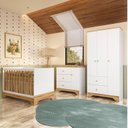 Ver imagem 1 de Quarto de Bebê Completo Guarda-roupa e Cômoda e Berço Minicama 100% Mdf Ravy Espresso Móveis