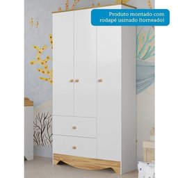 Quarto de Bebê Completo Guarda-roupa e Cômoda e Berço Minicama 100% Mdf Ravy Espresso Móveis - 7