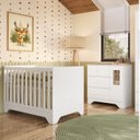 Ver imagem 1 de Quarto de Bebê Cômoda 1 Porta com Janela e Berço Minicama 100% Mdf Ravy Espresso Móveis