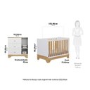 Ver imagem 3 de Quarto de Bebê Cômoda 1 Porta com Janela e Berço Minicama 100% Mdf Ravy Espresso Móveis