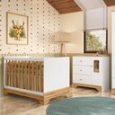 Ver imagem 1 de Quarto de Bebê Cômoda 1 Porta com Janela e Berço Minicama 100% Mdf Ravy Espresso Móveis