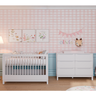 Quarto Bebê Berço Americano Cômoda e Guarda Roupa Infantil Branco Linha Cozy Quater - 8